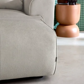 Wallas Corduroy Velvet Footstool Ottoman - 3 Seater Sofa Set