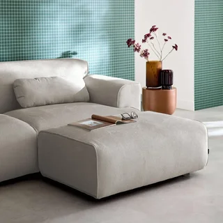 Wallas Corduroy Velvet Footstool Ottoman - 3 Seater Sofa Set
