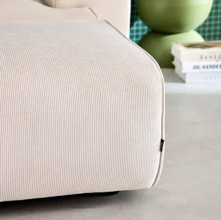 Wallas Corduroy Velvet Footstool Ottoman for 3 Seater Sofa