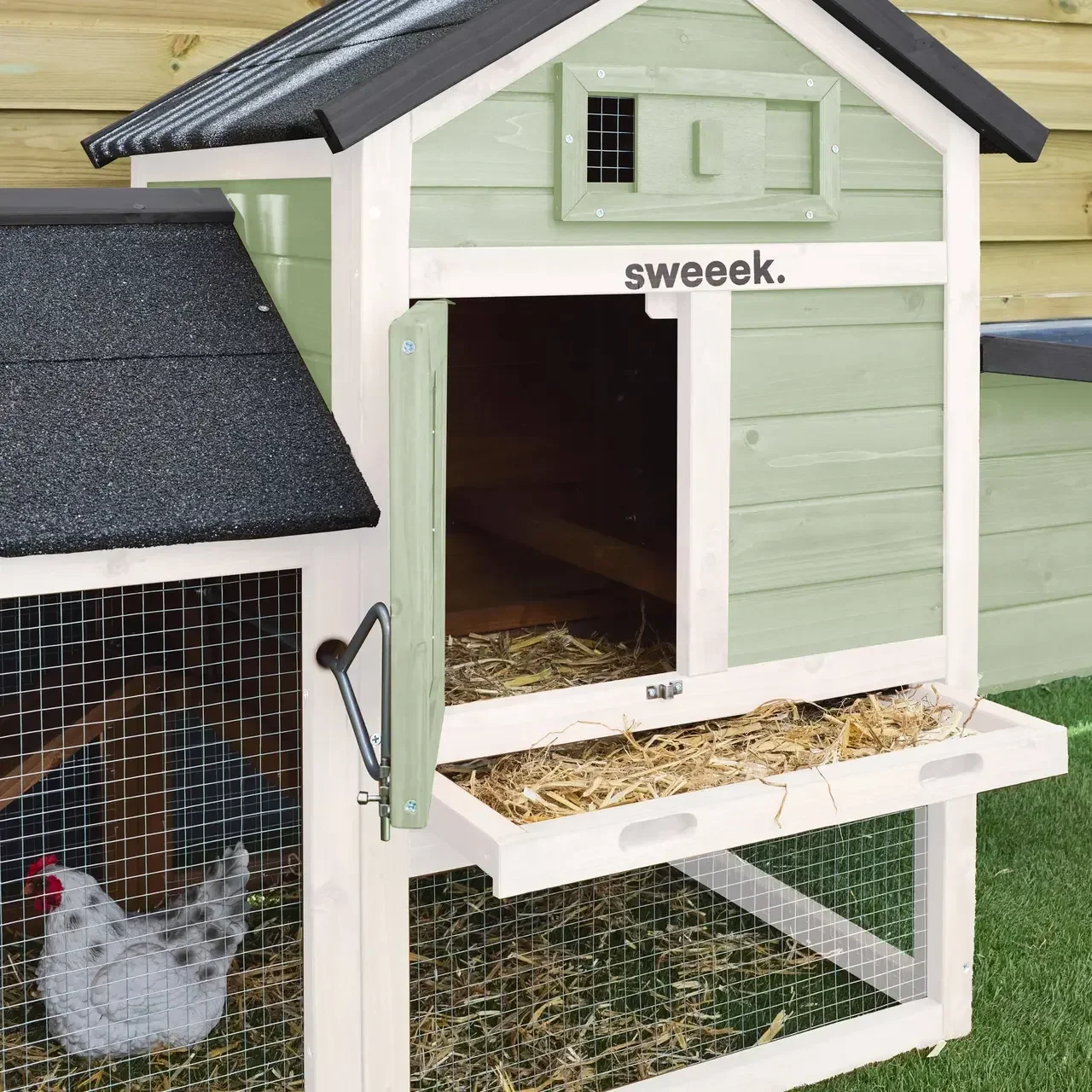 Poulailler bois sapin 3 poules avec enclos extérieur Galinette
