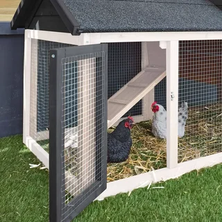Poulailler en bois de sapin avec enclos pour 3 poules et pondoir