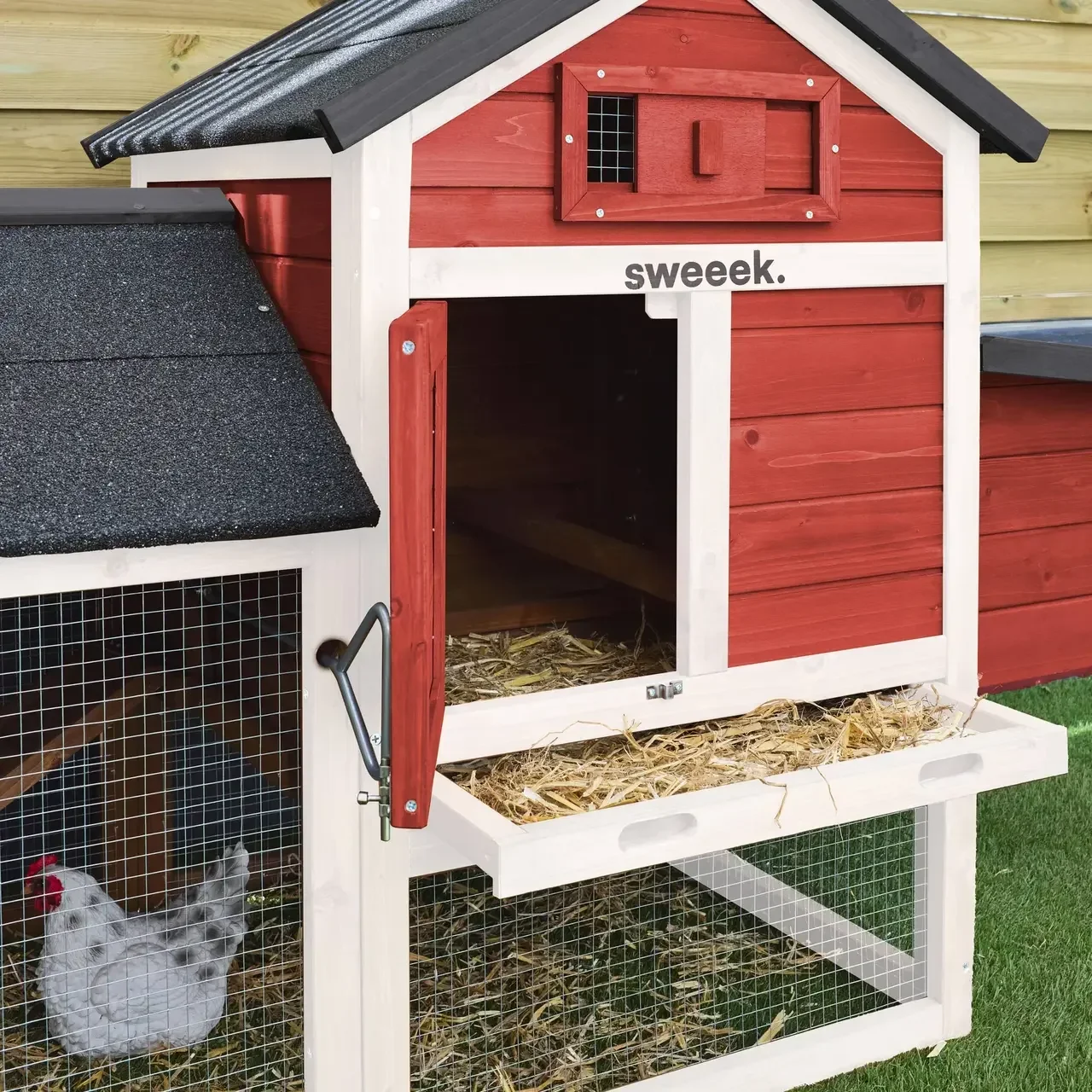 Poulailler bois sapin 3 poules avec enclos extérieur Galinette