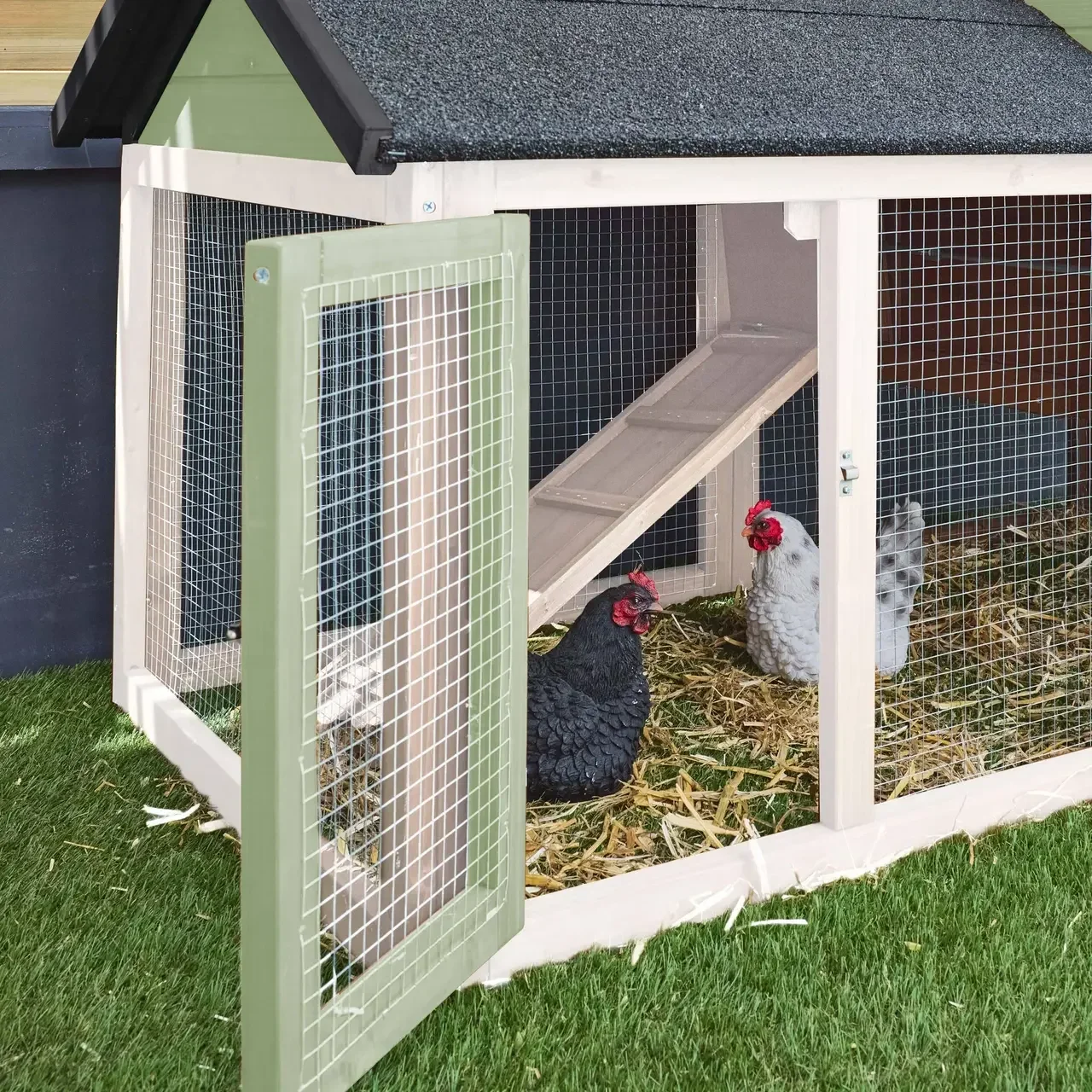 Poulailler bois sapin 3 poules avec enclos extérieur Galinette