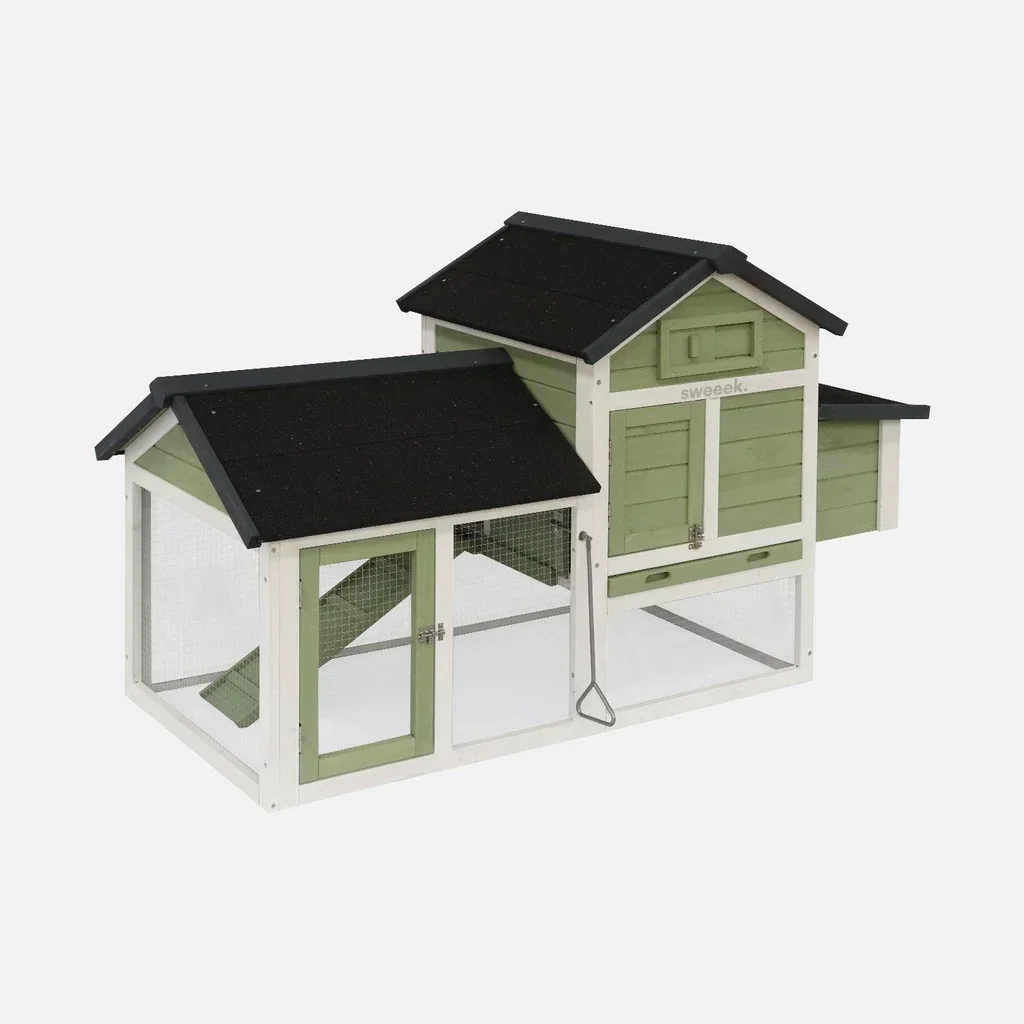 Poulailler bois sapin 3 poules avec enclos extérieur Galinette