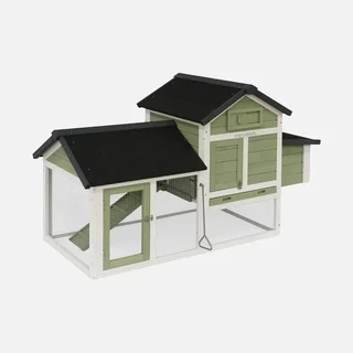 Poulailler bois sapin 3 poules avec enclos extérieur Galinette