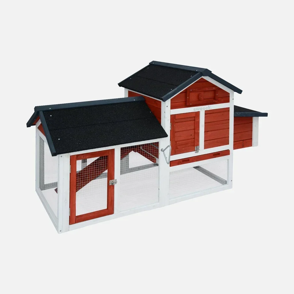 Poulailler bois sapin 3 poules avec enclos extérieur Galinette