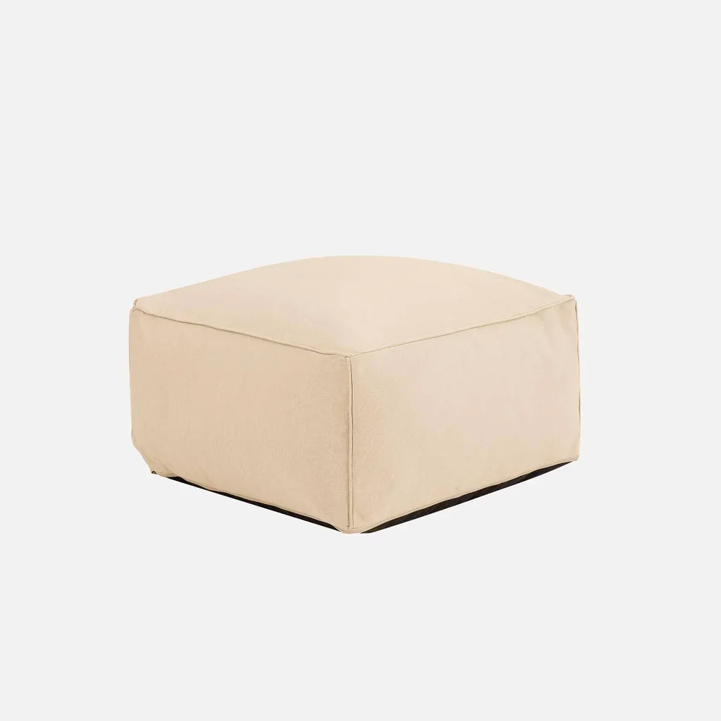 Repose-pied d'extérieur beige en oléfine - Confort et résistance