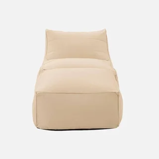 Chauffeuse 2 places beige avec repose-pied extérieur oléfine 70x70cm