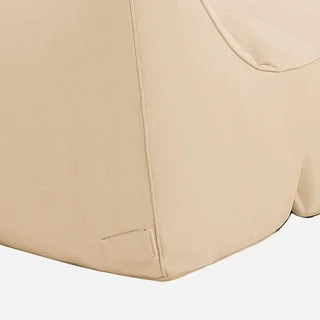 Chauffeuse 2 places beige avec repose-pied extérieur oléfine 70x70cm