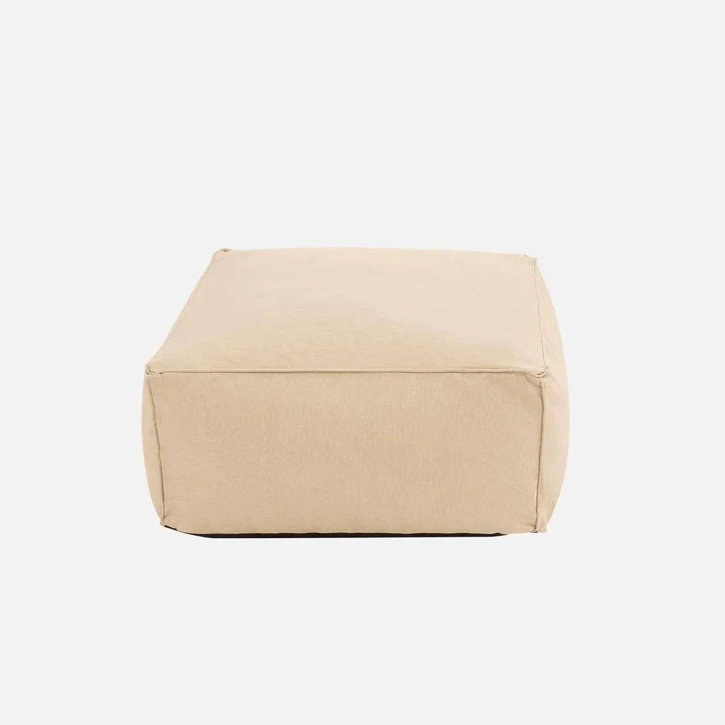 Repose-pied d'extérieur beige en oléfine - Confort et résistance