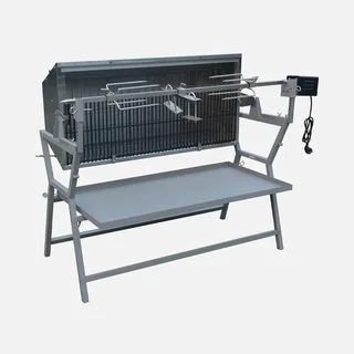 Rôtissoire inox motorisée Mathurin - Tournebroche inclinable 25kg avec housse protection