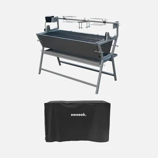Rôtissoire inox motorisée Mathurin - Tournebroche inclinable 25kg avec housse protection