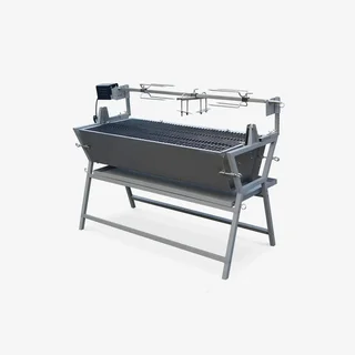 Rôtissoire charbon motorisée inox inclinable tournebroche Mathurin