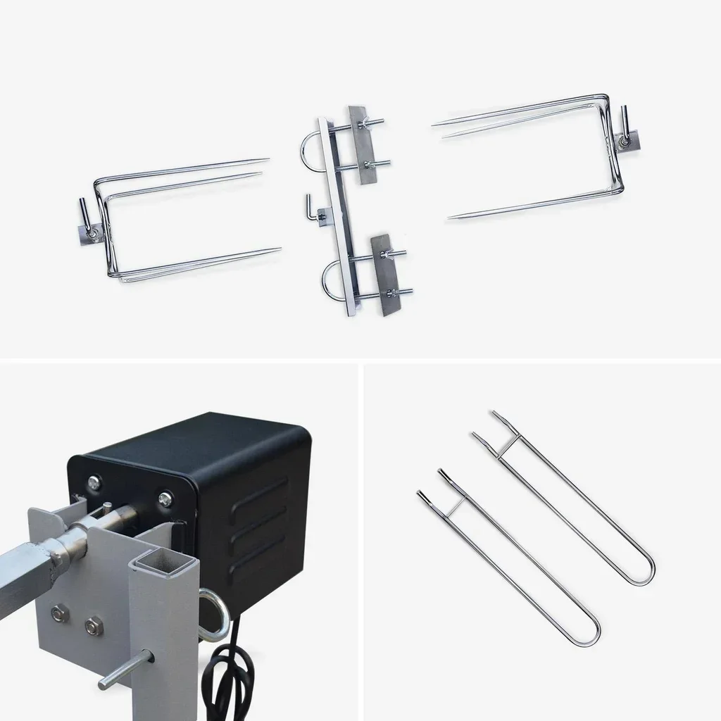Rôtissoire charbon motorisée inox inclinable tournebroche Mathurin