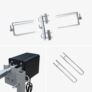 Rôtissoire charbon motorisée inox inclinable tournebroche Mathurin