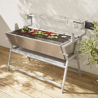 Rôtissoire charbon motorisée inox inclinable tournebroche Mathurin