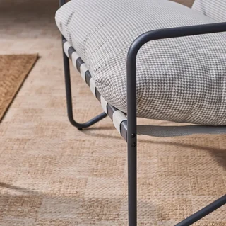 Salon de jardin Alcamo 4 places acier kaki beige avec table basse