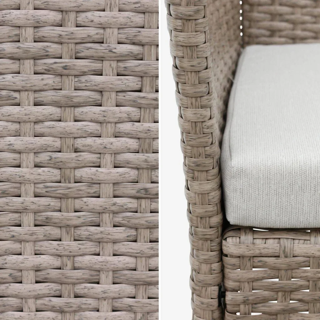 Salotto da giardino 4 posti rattan sintetico Moltès - Divano, poltrone e tavolino