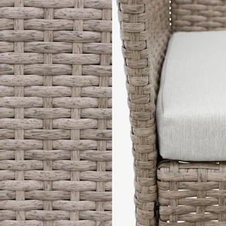 Salotto da giardino 4 posti rattan sintetico Moltès - Divano, poltrone e tavolino