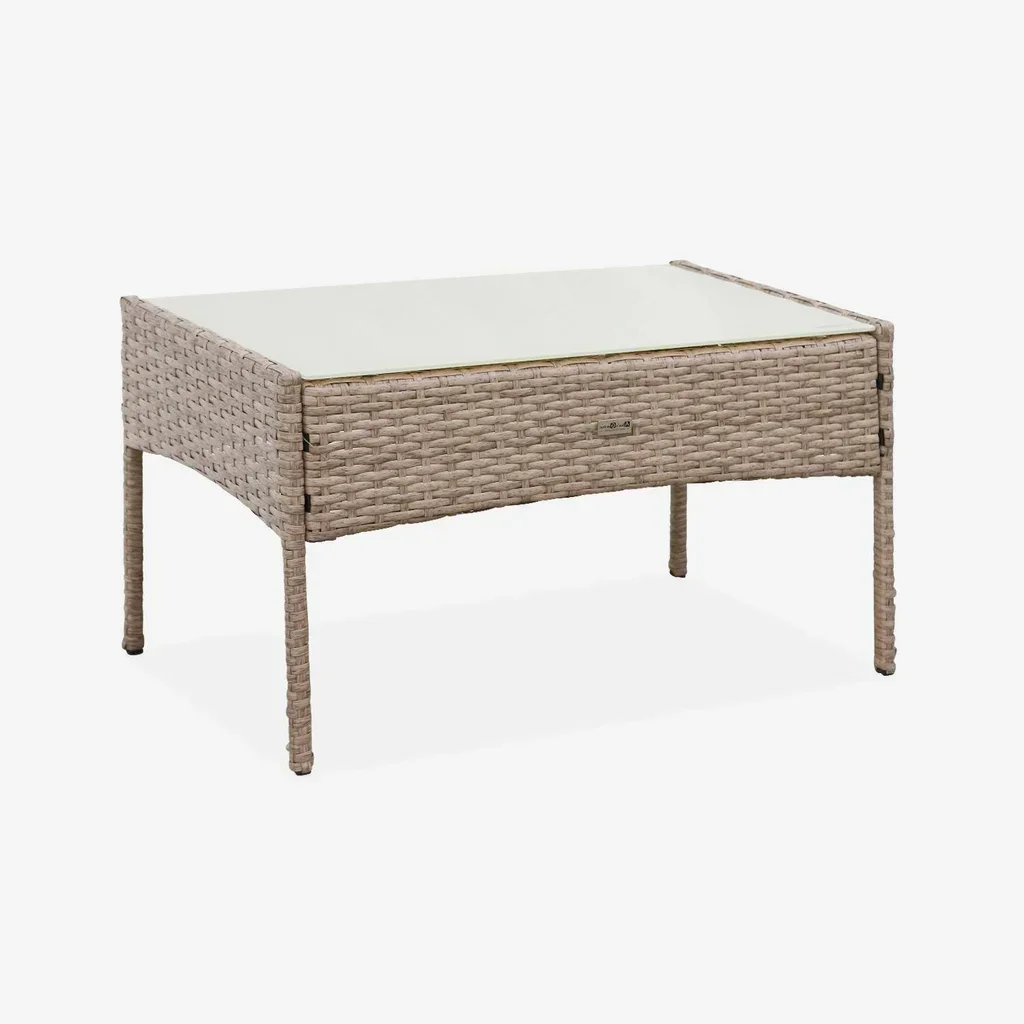 Salotto da giardino 4 posti rattan sintetico Moltès - Divano, poltrone e tavolino