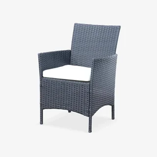 Set giardino 4 posti rattan sintetico Moltès con tavolino vetro