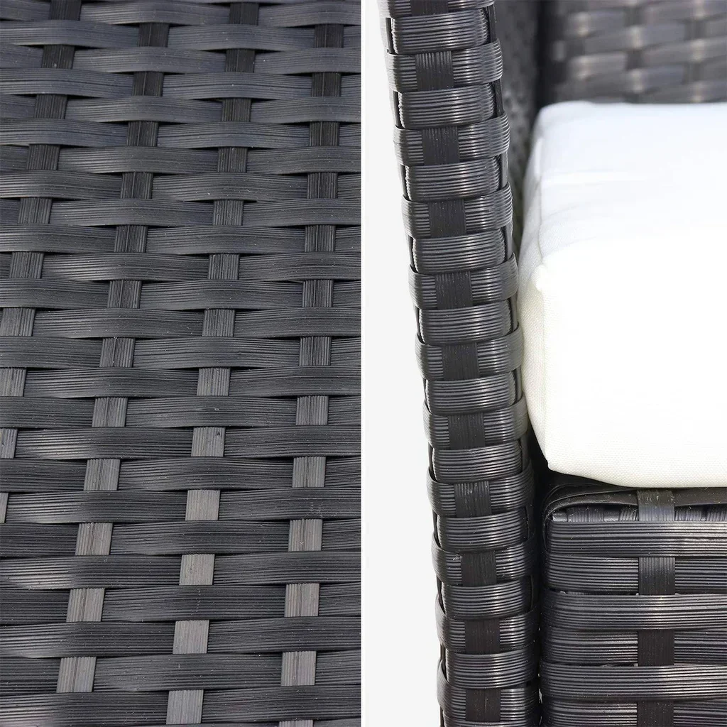 Set giardino 4 posti rattan sintetico Moltès con tavolino vetro
