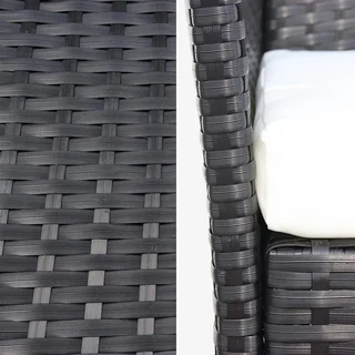 Set giardino 4 posti rattan sintetico Moltès con tavolino vetro