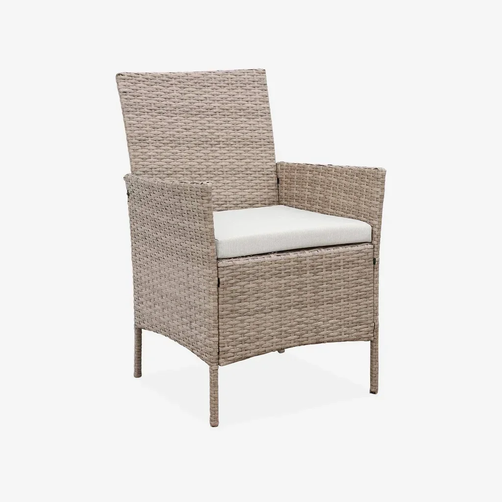 Salotto da giardino 4 posti rattan sintetico Moltès - Divano, poltrone e tavolino
