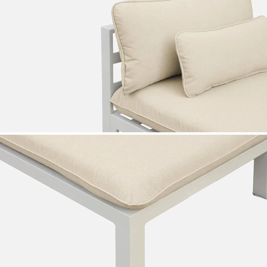 Set da giardino in alluminio XXL 5 posti Rieti con cuscini confortevoli
