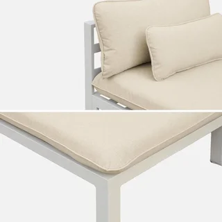 Set da giardino in alluminio XXL 5 posti Rieti con cuscini confortevoli