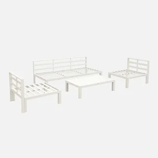 Set da giardino in alluminio XXL 5 posti Rieti con cuscini confortevoli
