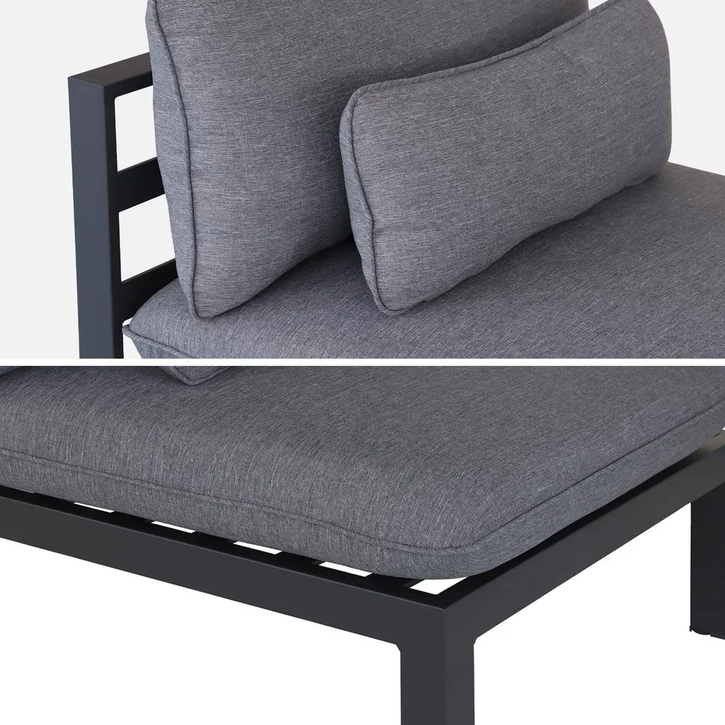 Set giardino alluminio 5 posti XXL Rieti - divano e poltrone confortevoli
