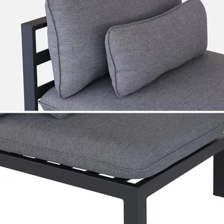 Set giardino alluminio 5 posti XXL Rieti - divano e poltrone confortevoli