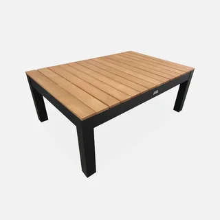 Salon de jardin 5 places eucalyptus FSC aluminium gris anthracite