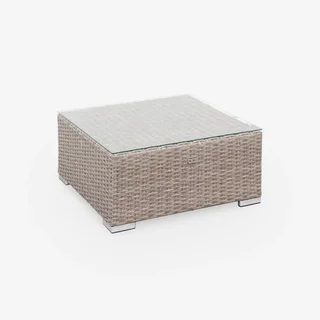 Set giardino 5 posti rattan sintetico rotondo design Vinci cuscini spessi