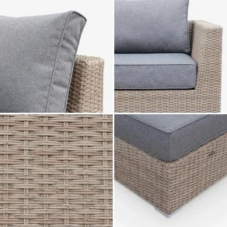 Outdoor patio furniture set Vittoria 5 seater round wicker resin contemporary design garden lounge