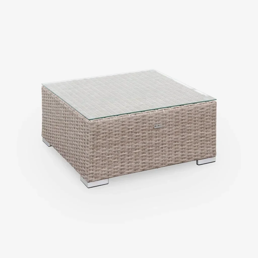 Outdoor patio furniture set Vittoria 5 seater round wicker resin contemporary design garden lounge