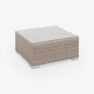 Outdoor patio furniture set Vittoria 5 seater round wicker resin contemporary design garden lounge