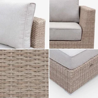 5-seater Vittoria round woven resin garden lounge set grey