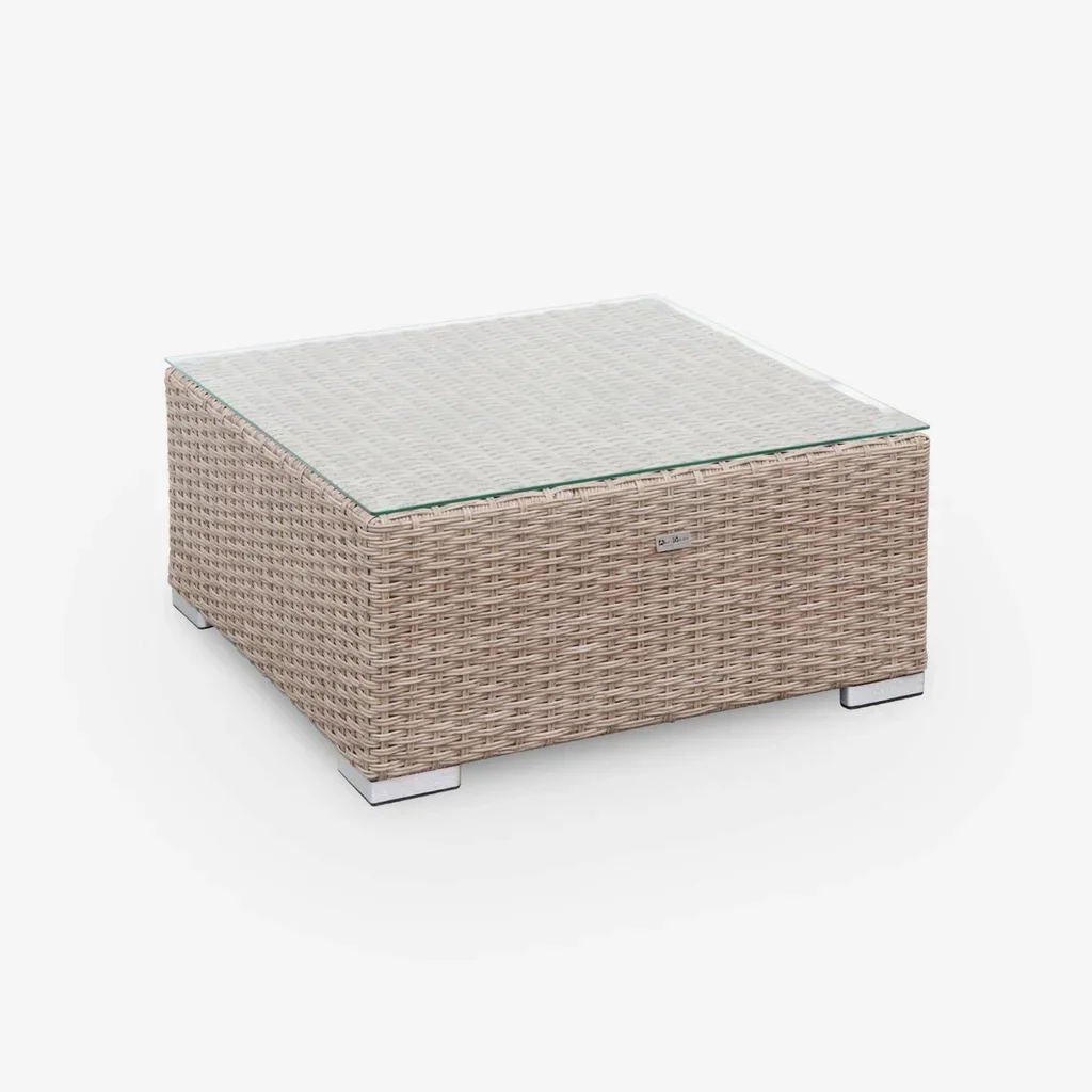 5-seater Vittoria round woven resin garden lounge set grey