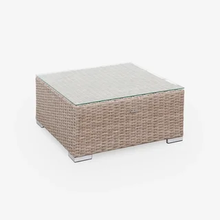 Set Giardino Vinci 5 Posti Rattan Rotondo Resina Intrecciata Alluminio Grigio Esterno