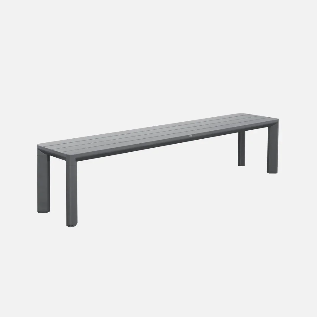 Salon de jardin aluminium 4 places table chaises banc extérieur design