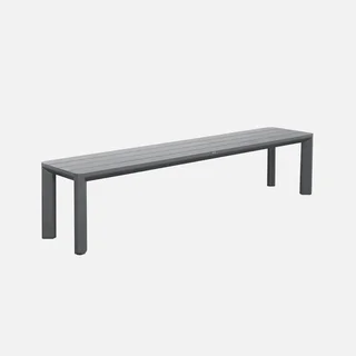 Salon de jardin aluminium 4 places table chaises banc extérieur design