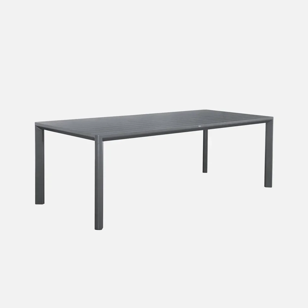 Salon de jardin aluminium 4 places table chaises banc extérieur design