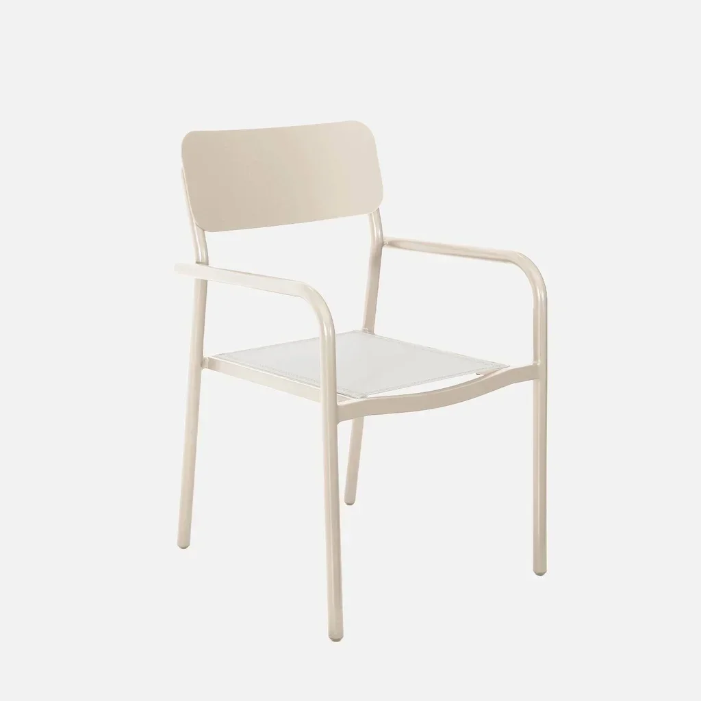 Salon de jardin aluminium 4 places : table, chaises et banc design