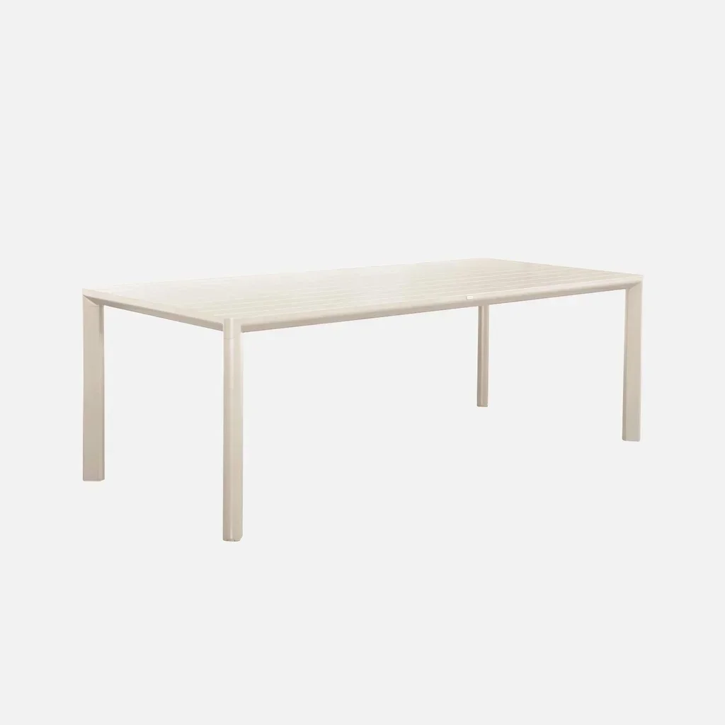 Salon de jardin aluminium 4 places : table, chaises et banc design