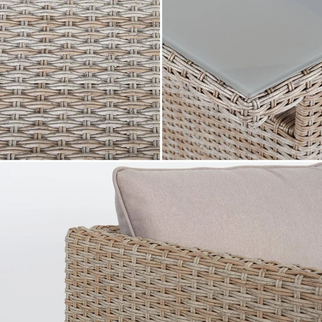 6-Seater Wicker Resin Garden Set with Modular Table