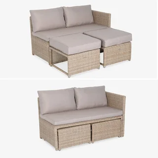 6-Seater Wicker Resin Garden Set with Modular Table