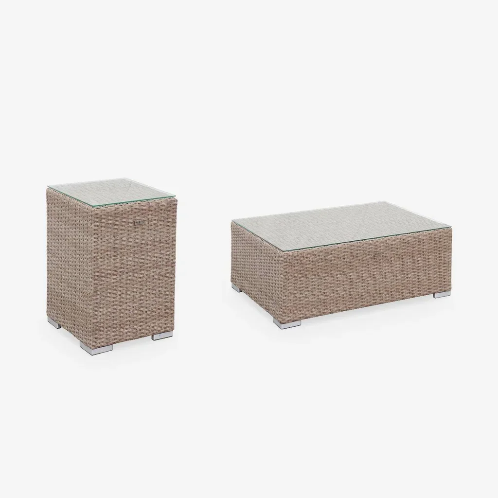 Set giardino rattan sintetico rotondo 12 posti Verona grigio