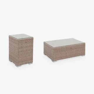 Set giardino rattan sintetico rotondo 12 posti Verona grigio